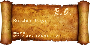 Reicher Olga névjegykártya